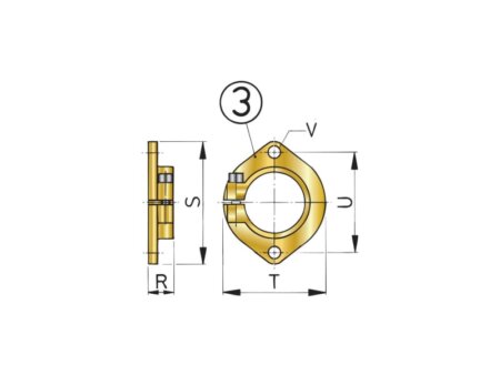 Montageflens voor schroefaskoker 50 mm
