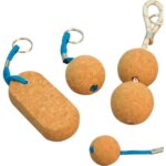 Drijvende sleutelhanger kurk rond 50 mm