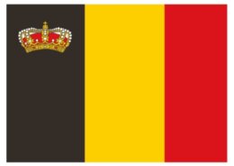 Vlag Belgie met kroon 20 x 30 cm