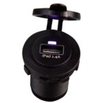 USB stopcontact zwart enkel