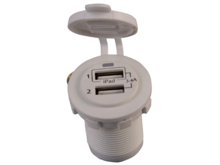 USB stopcontact dubbel wit