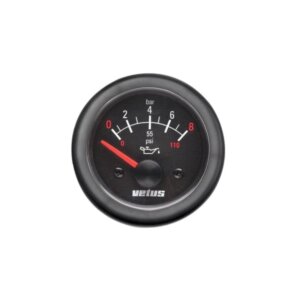 Vetus oliedrukmeter 12V/24V zwart