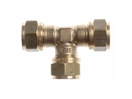 Messing T-suk 8 mm