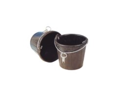 Rubber puts, 7,5l, met gegalvaniseerde beugel en puntkous