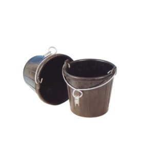 Rubber puts, 7,5l, met gegalvaniseerde beugel en puntkous