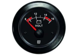 Vetus voltmeter 12V zwarte wijzerplaat