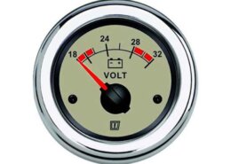 Vetus voltmeter 24V wijzerplaat creme