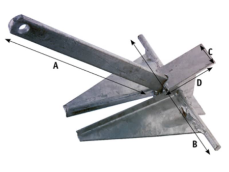 Plaat anker Danforth, 2,5 kg