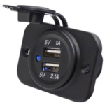 USB stopcontact zwart dubbel