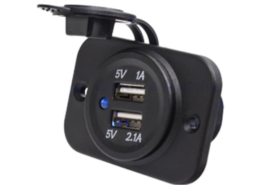 USB stopcontact zwart dubbel