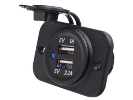 USB stopcontact zwart dubbel