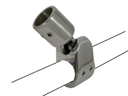 Kogelscharnier voor montage op railing 25,4 mm