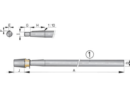 Schroefas Vetus RVS 1-4462 Duplex 40 mm - 1000mm