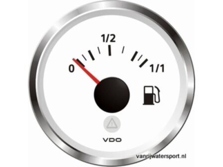 Brandstofmeter wit, VDO/Veratron voor 10-180 Ohm zender