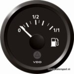 Brandstofmeter zwart, VDO/Veratron voor 60 - 3 ohm zender