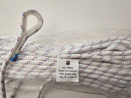 Ankerlijn polyester, 10 mm - 30 meter wit