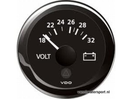 voltmeter 24V zwart VDO/Veratron