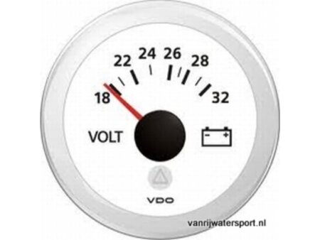 Voltmeter 24V wit VDO/Veratron