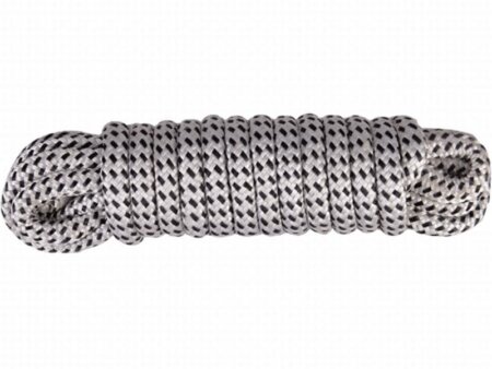 Landvast 16-voudig polyester 14 mm - 10 meter wit/zwart