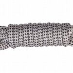 Landvast 16-voudig polyester 14 mm - 15 meter wit/zwart