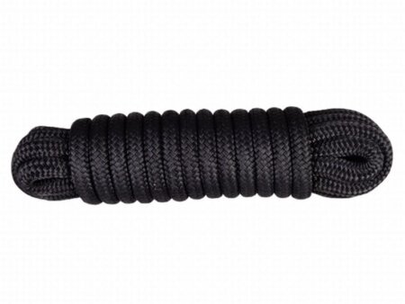 Landvast 16-voudig polyester 12 mm - 6 meter zwart
