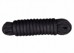 Landvast 16-voudig polyester 16 mm - 15 meter zwart