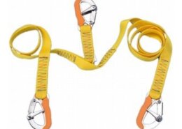 Lifeline, elastisch met 3 RVS musketonhaken