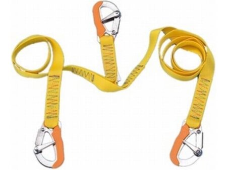 Lifeline, elastisch met 3 RVS musketonhaken