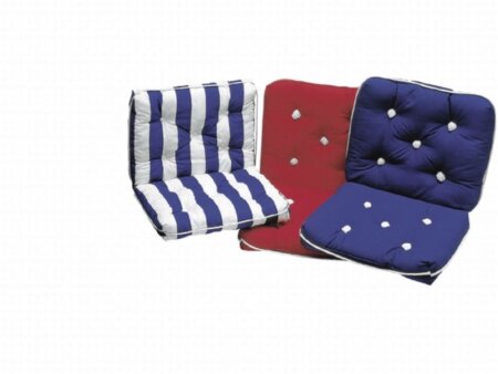 Kapokkussen blauw/wit gestreept dubbel 70x46x13 cm