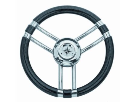Stuurwiel 350 mm, RVS, carbonlook