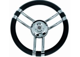 Stuurwiel 350 mm, RVS, zwart polyurethaan
