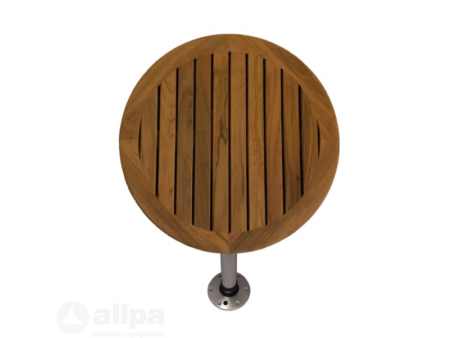 Rechthoekig massief teak tafelblad 610 mm inclusief tafelpoot