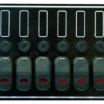Schakelpaneel waterdicht 12 volt, 6 posities