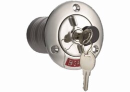 Dekvuldop 38 mm Petrol", RVS met slot"
