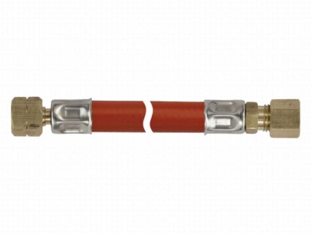 Gasslang 1000 mm, ¼ links binnendraad x 8mm pilaar glad