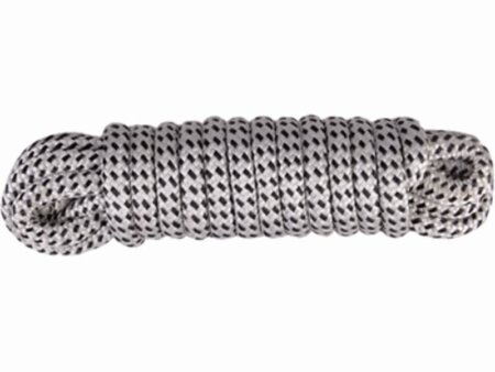 Landvast 16-voudig 100% polyester 14 mm - 10 meter wit/zwart