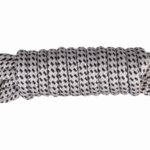 Landvast 16-voudig 100% polyester 16 mm - 15 meter wit/zwart