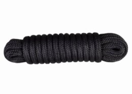 Landvast 16-voudig 100% polyester 12 mm - 6 meter zwart