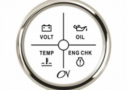 Alarm instrument met 4 LEDS wit/chroom