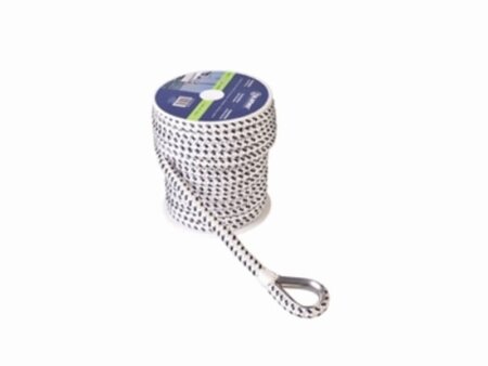 Ankerlijn polyester 16 mm - 40 meter zwart/wit