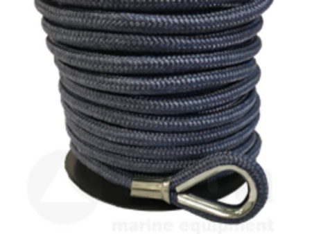 Ankerlijn polyester 10 mm - 30 meter met lood navy