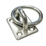 RVS aanlegring RVS 316 Ø8mm, met voetplaat 50x40mm