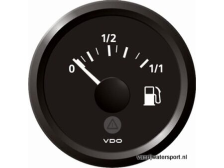 Brandstofmeter zwart VDO,/Veratron voor 10-180 Ohm zender