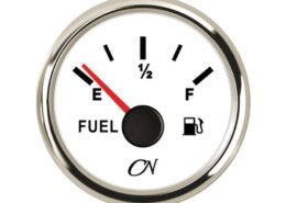 Brandstofmeter wit/chroom CN
