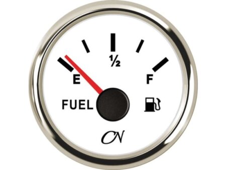 Brandstofmeter wit/chroom CN