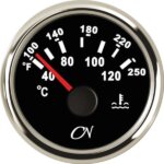 Koelwater temperatuurmeter CN zwart/chroom
