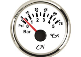 Oliedrukmeter 0-10 bar Wit/chroom CN