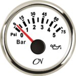 Oliedrukmeter 0-5 bar Wit/chroom CN