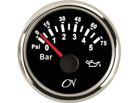 Oliedrukmeter 0-5 bar zwart/chroom CN