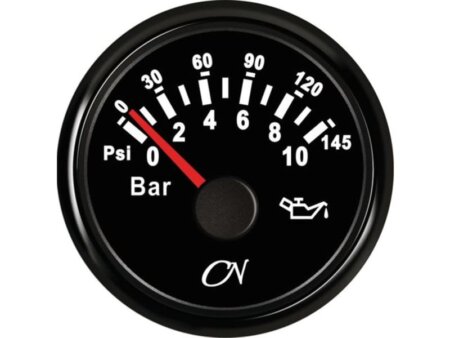 Oliedrukmeter 0-10 bar zwart/zwart CN
